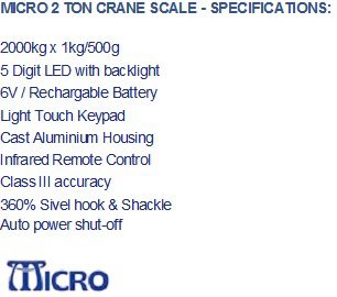 2 ton crane scale specs
